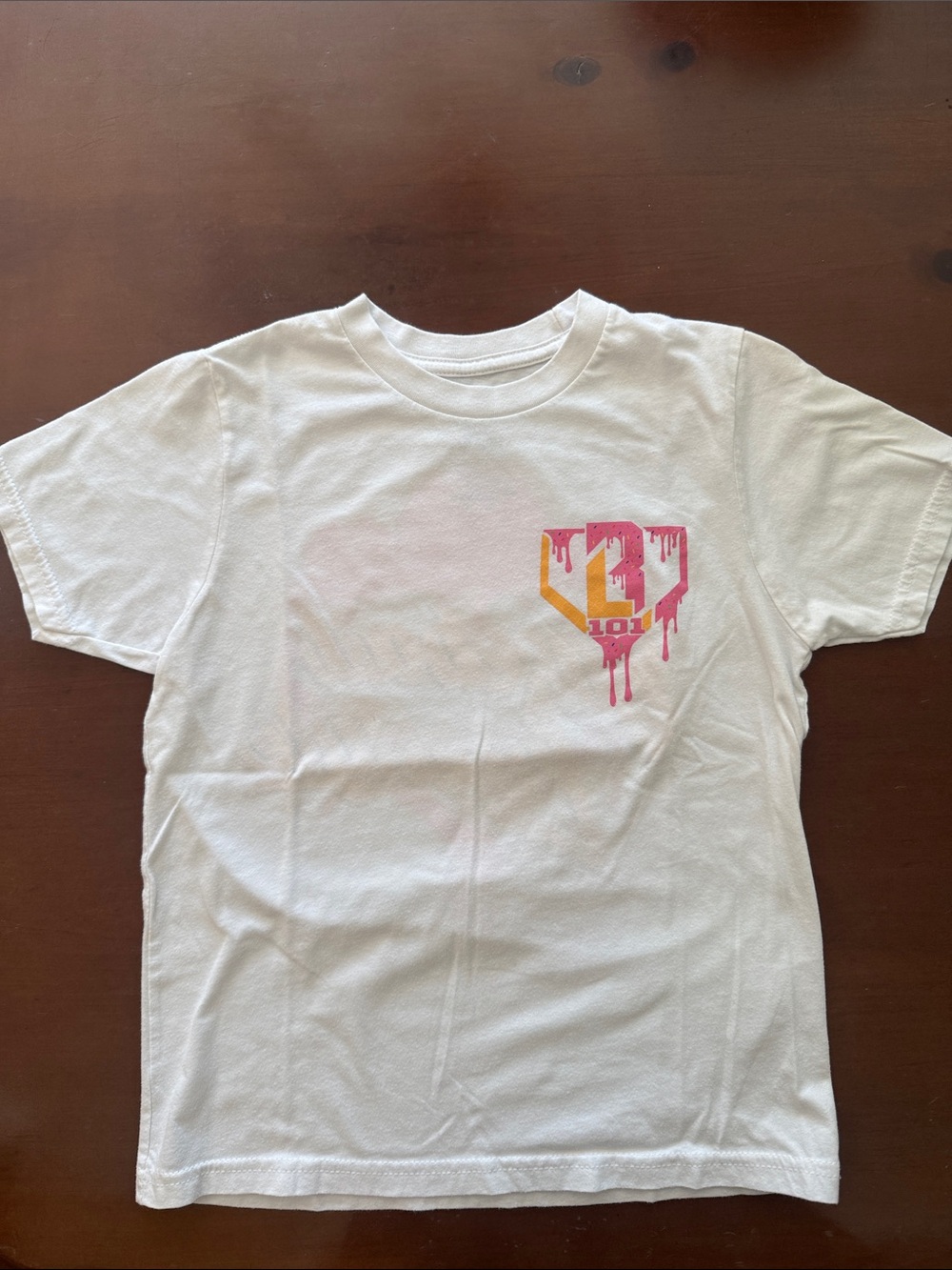 Kids YM Baseball Lifestyle 101 pink ice cream shirt